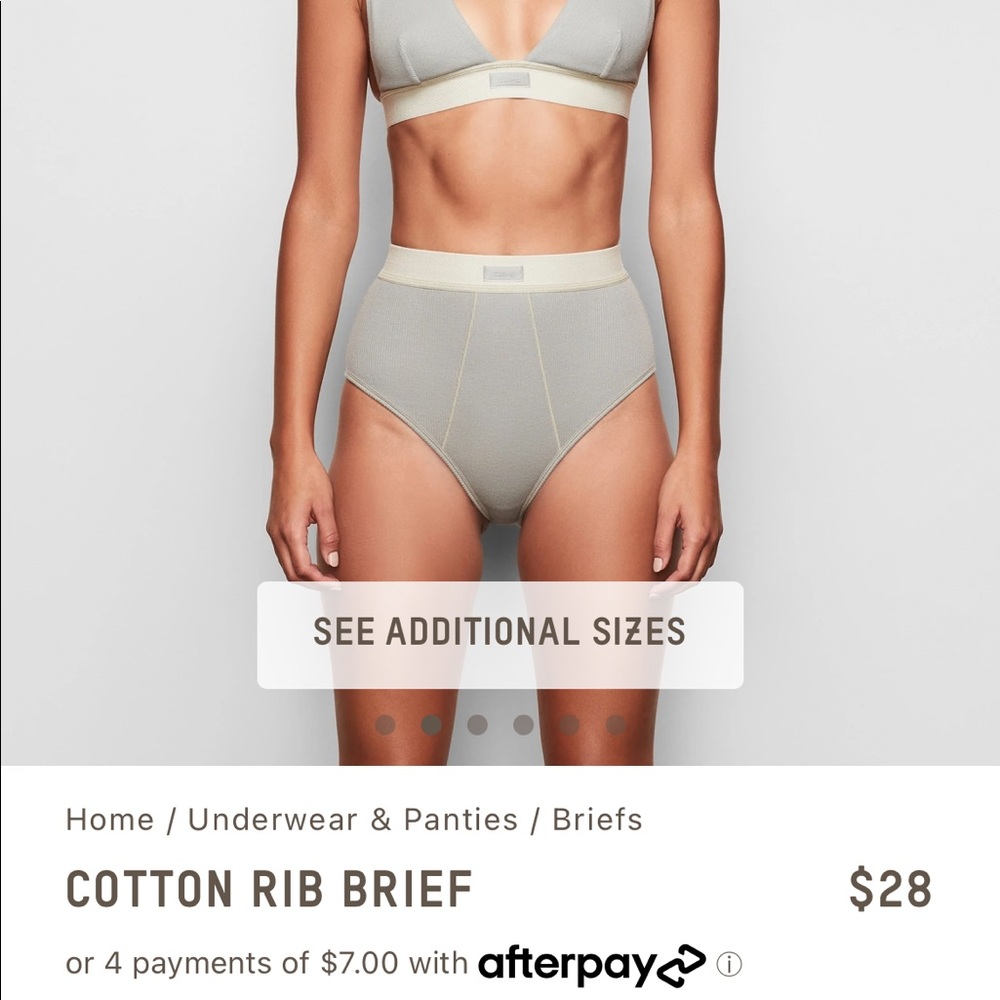 SKIMS COTTON RIBBED BRIEF